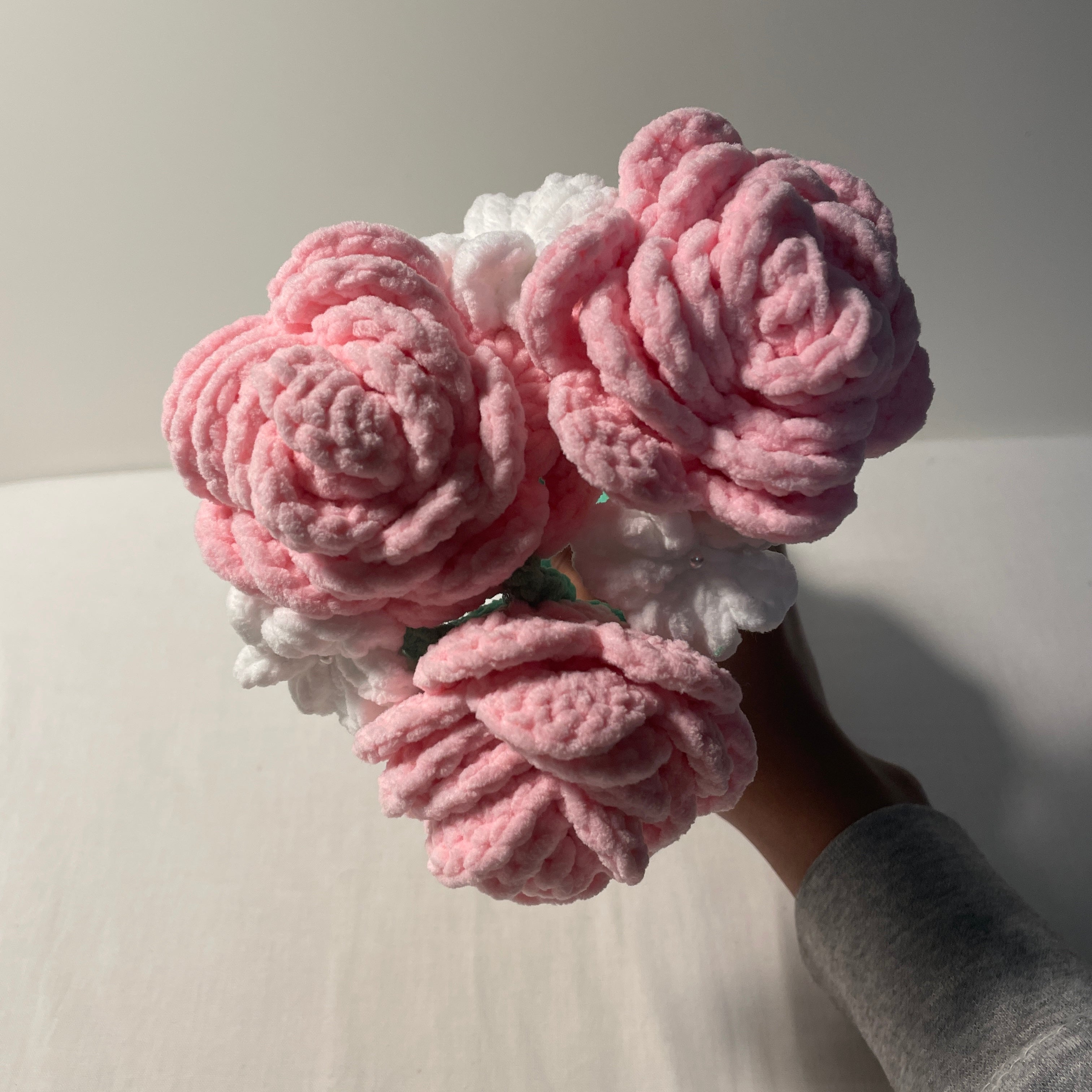 Boeket Roze Rozen & Madeliefjes