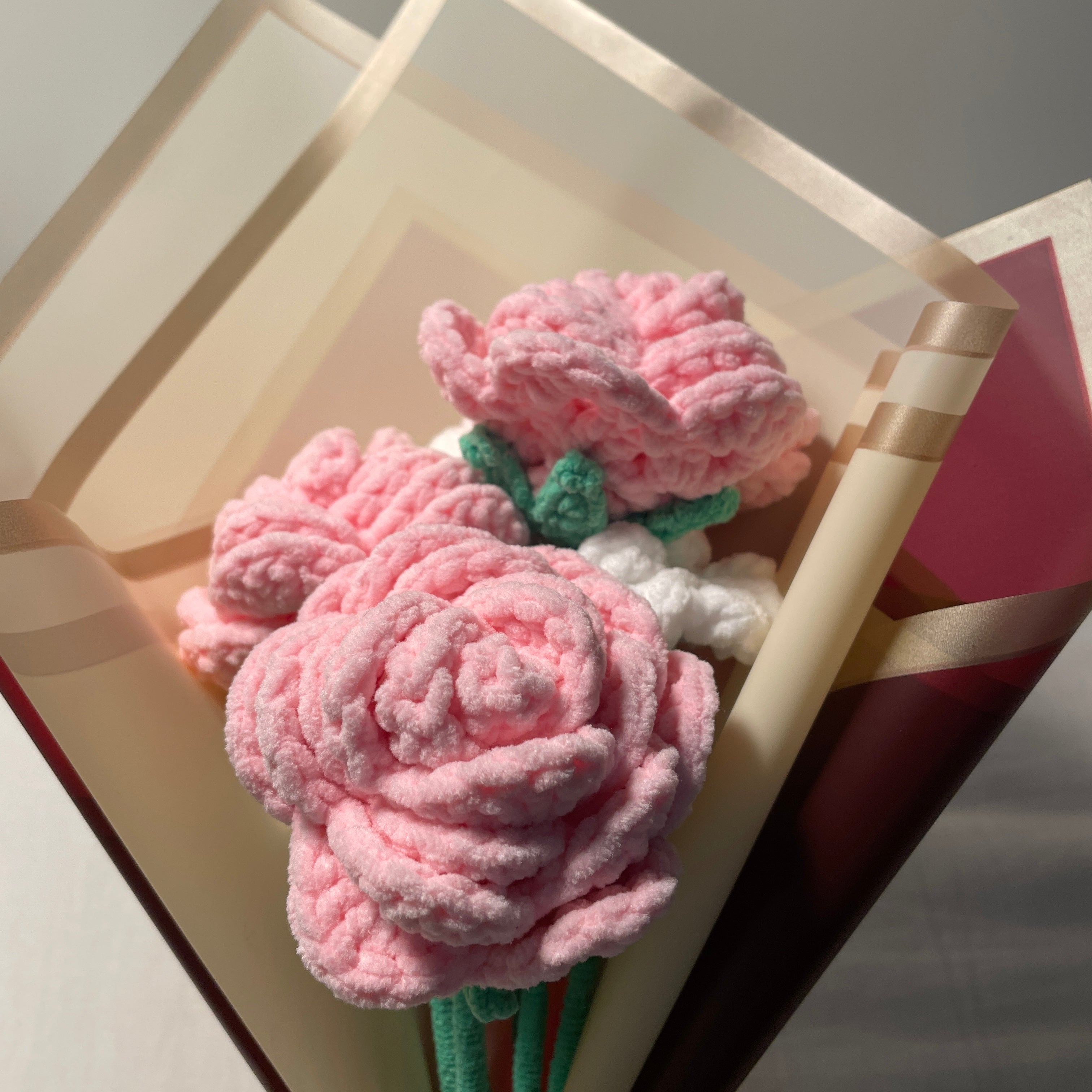 Boeket Roze Rozen & Madeliefjes